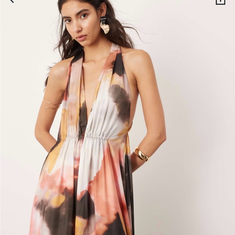 ASOS Multicolor Halter Maxi Dress